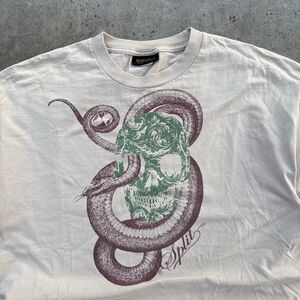 Y2K Vintage Split Skateboards Snake Skull Tee Men's XL Streetwear